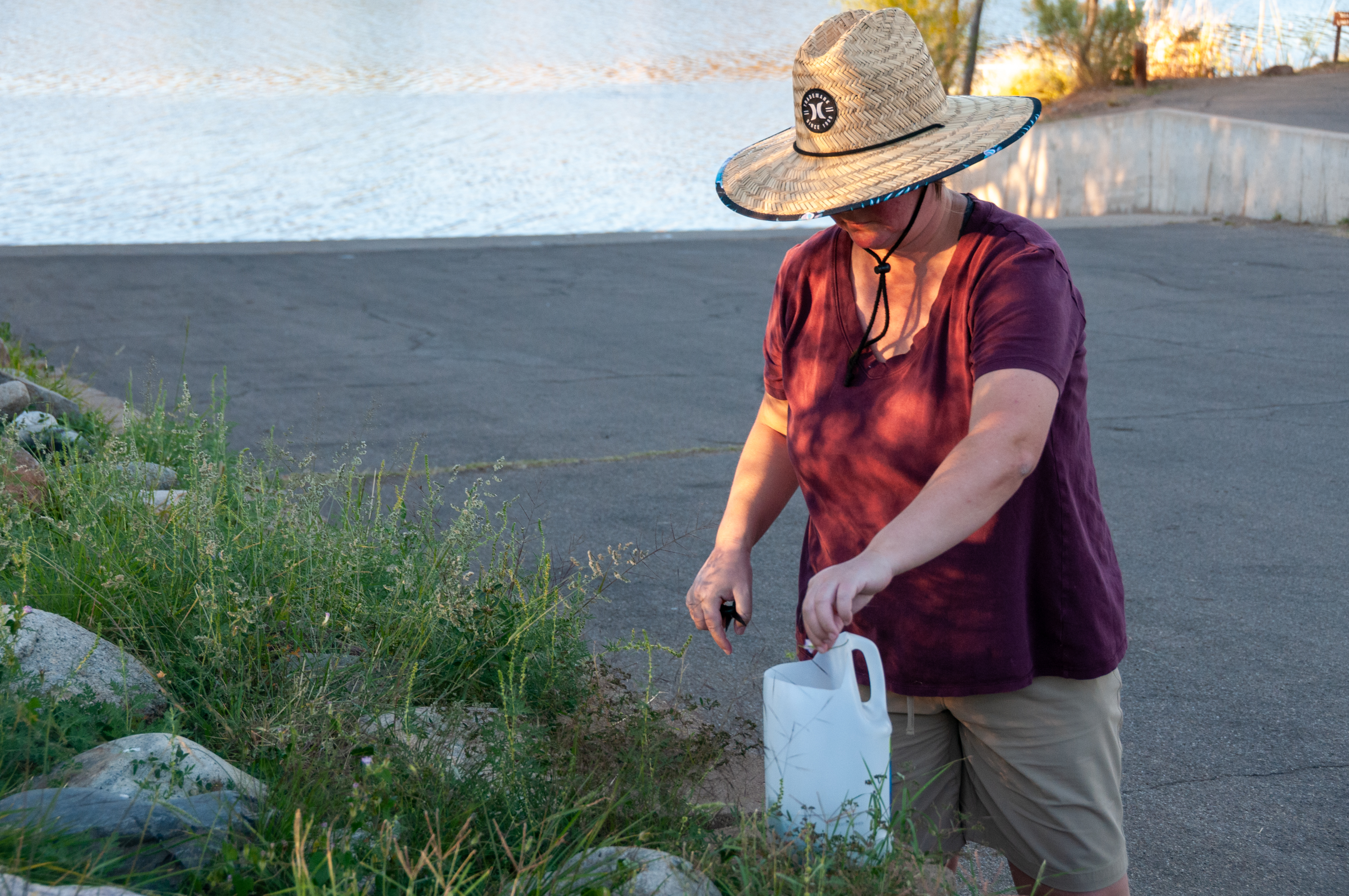 Fieldwork documenting the cyanotype process at Patagonia Lake